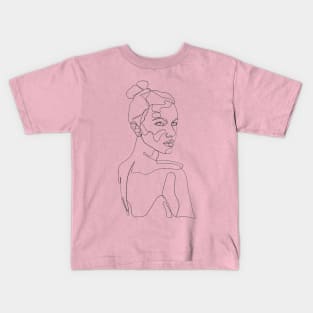 Line - Art Woman Kids T-Shirt